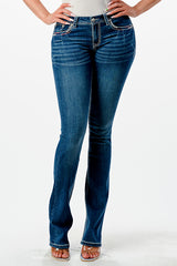 Americana Flu De Lee  Embellishment Mid Rise Bootcut Jeans | EB-S612