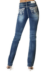 Aztec Embellished Easy Bootcut Jeans | EB-51606 ,32" & 34"