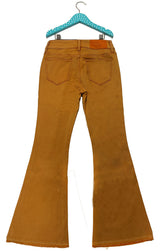 Vintage Orange Color Basic Detail Girl Flare Jeans | GL-S589ORG
