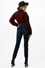 Destressed Basic Recycle & Lycra Fabric High Waisted Skinny Jeans | HNW-9523RC